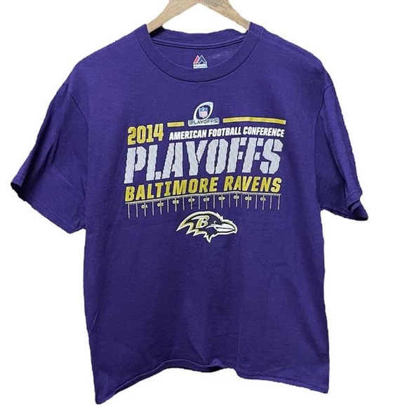 Majestic Other - Baltimore ravens NFL football team NFC playoffs 2014 short sleeve T-shirt